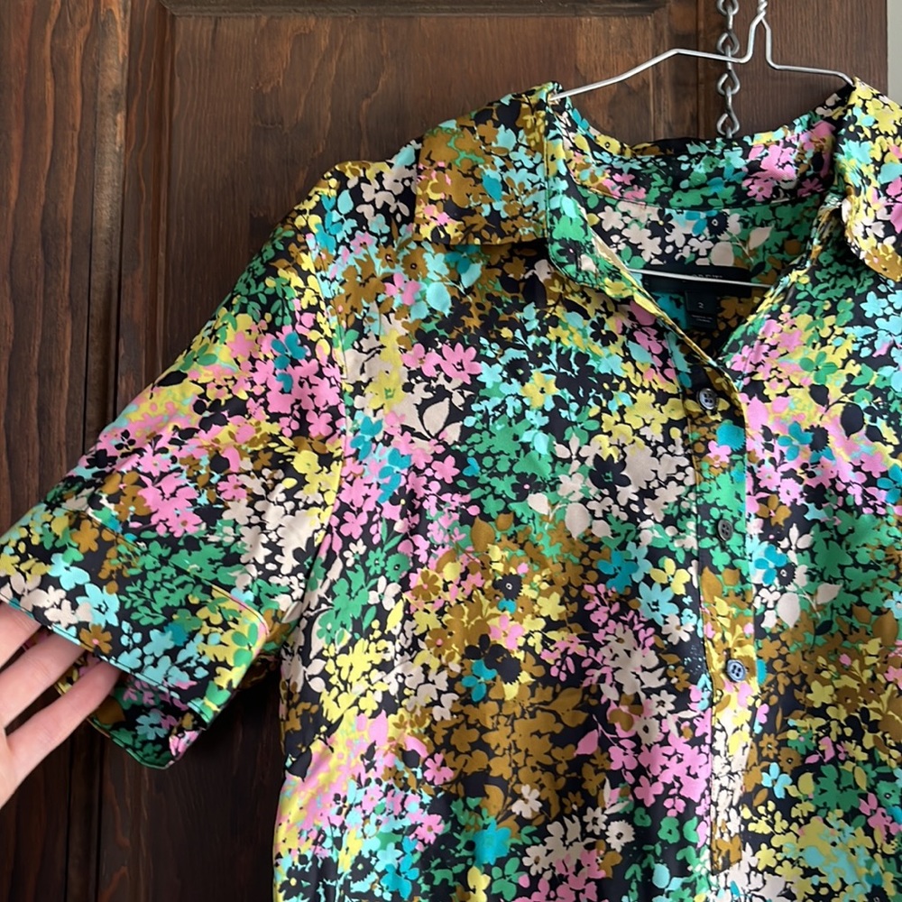 J. Crew Floral Multicolor Shirt Dress - Picture 5 of 8